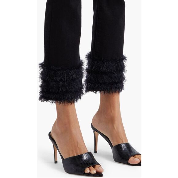 L’AGENCE Tati High Rise Crop Micro Bootcut Feather Jean in Saturated Black Size - Picture 11 of 12